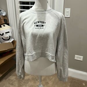 Garage brand Newport RI cropped gray pullover sweatshirt.  Xl